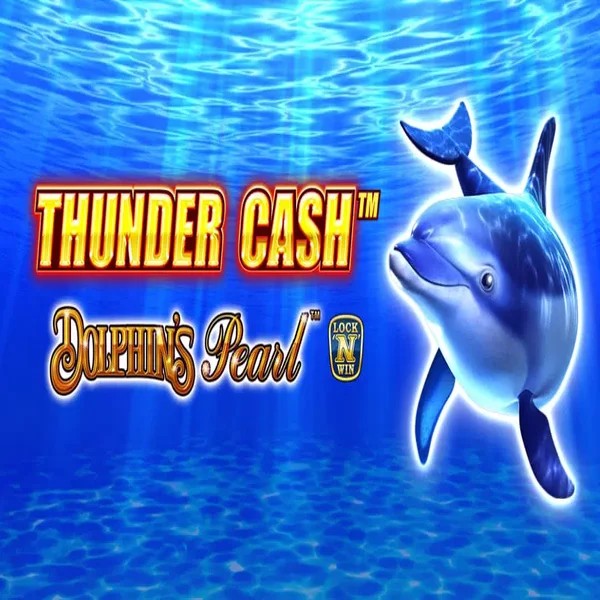 Thunder Cash Dolphins Pearl slot logo by Novomatic at Blitz Casino